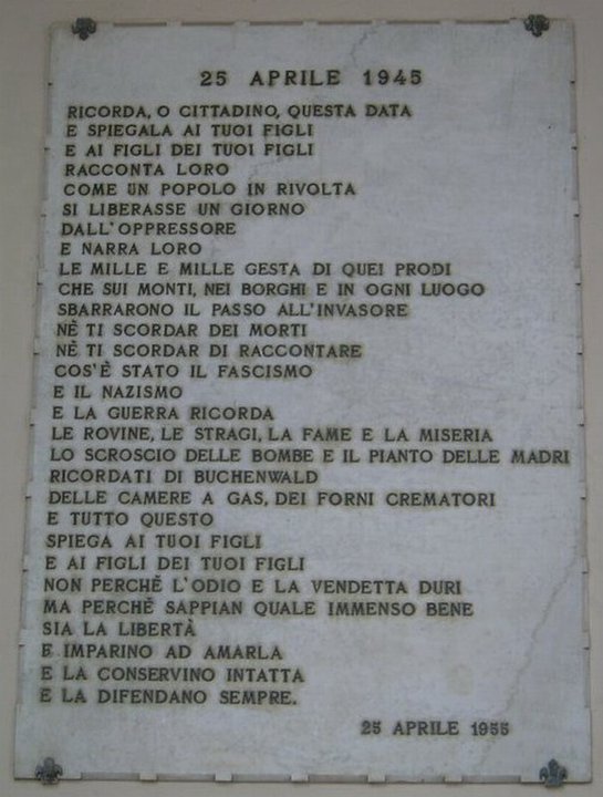 Non maledire questo nostro tempo (25 Aprile 1945)