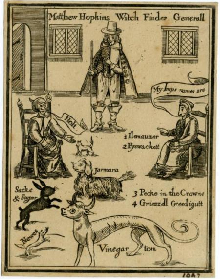 “The ‎discovery of the witches”, 1647, pagina dal manuale di caccia alle streghe scritto da Matthew ‎Hopkins.‎
