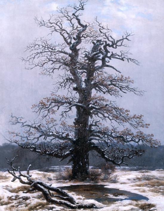 LE CHÊNE SOUS LA NEIGE  <br />
Caspar Friedrich 1827