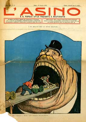Copertina de L'Asino, la rivista che bandì il concorso per il testo italiano dell'Internazionale. Copertina de L'Asino, la rivista che bandì il concorso per il testo italiano dell'Internazionale.
