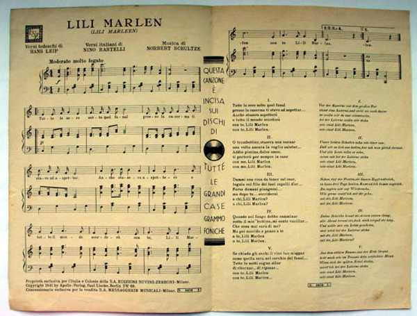 Lili Marleen [Lied eines jungen Wachtpostens]